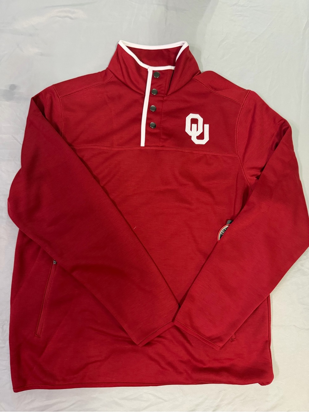 Colosseum Crimson Quarter-Snap Pullover with White Trim